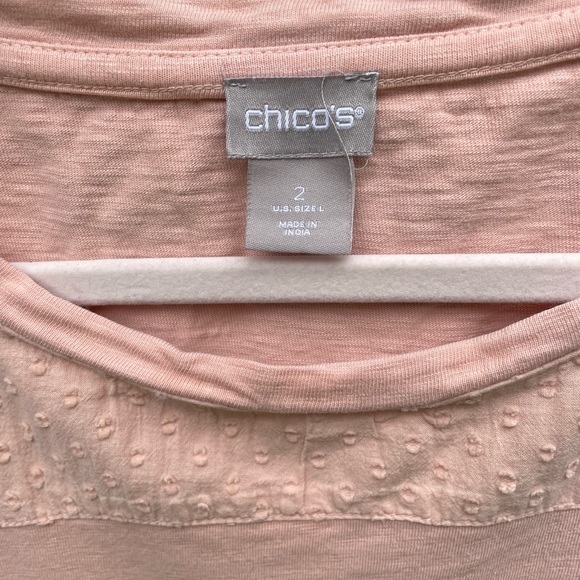 Chicko’s size 2 peach colored soft cotton blend short sleeve shirt. - Picture 2 of 3